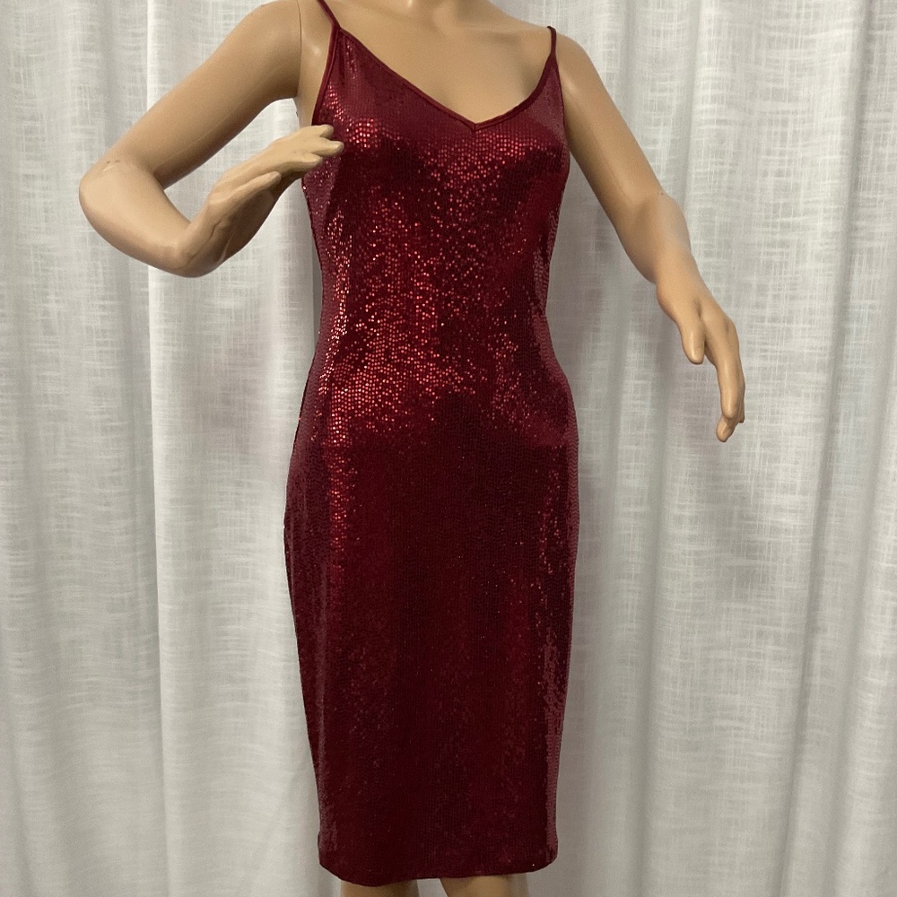 Express Sequined Red Dress Knee Length NEW with tags 2 sizes available